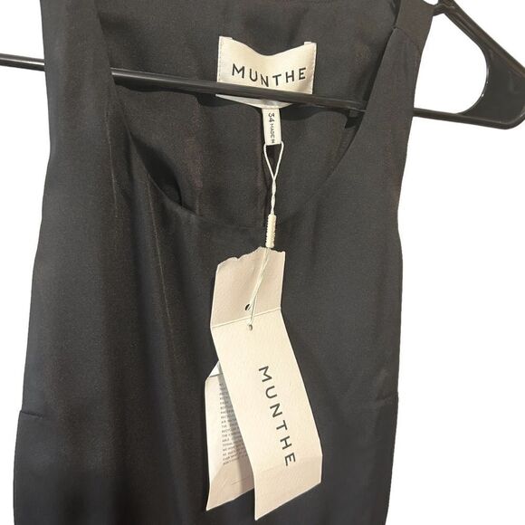 REVOLVE Munthe Villima Maxi Dress, Lightweight Charmeuse Pleated Skirt Ruffle - Picture 7 of 12